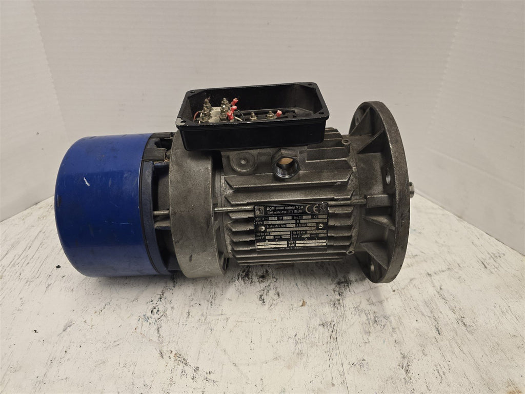 MGM BA80B4 .9kW AC Motor 1800RPM 4P 3PH 71 277/480V 60Hz .13V Brake