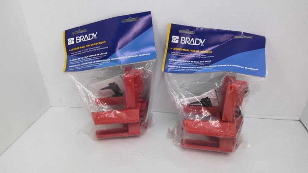 Brady Ball Valve Lockout 4 Legged Valve Size Range 1/2" to 2.5" Lot of 2