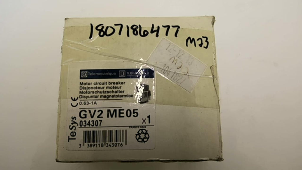 Telemecanique GV2-ME05 Motor Circuit Breaker 0.63-1A