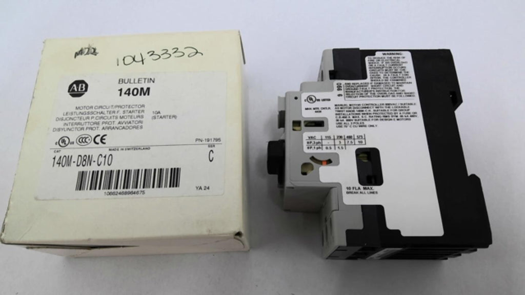 Allen Bradley 140M-D8N-C10 Motor Circuit Protector Bulletin