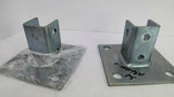Grainger Post Base 2HZD8 6in Silver Lot of 2