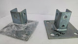 Grainger Post Base 2HZD8 6in Silver Lot of 2