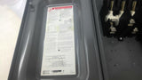 Square DHU363 Safety Switch 600VAC 100 AMP Non Fusible