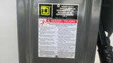 Square DHU363 Safety Switch 600VAC 100 AMP Non Fusible