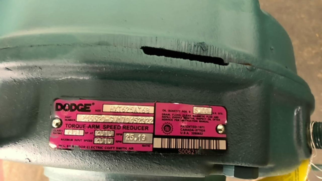 Dodge HXT625AT6B 246520-GV170452322 Torque Arm Gear Reducer 25.13:1 Ratio 75 HP