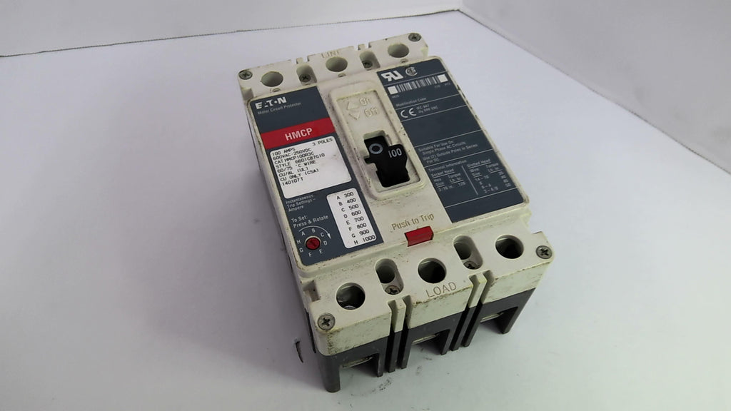 Eaton HMCP100R3C Circuit Protector 100Amp 3 Poles 600VAC