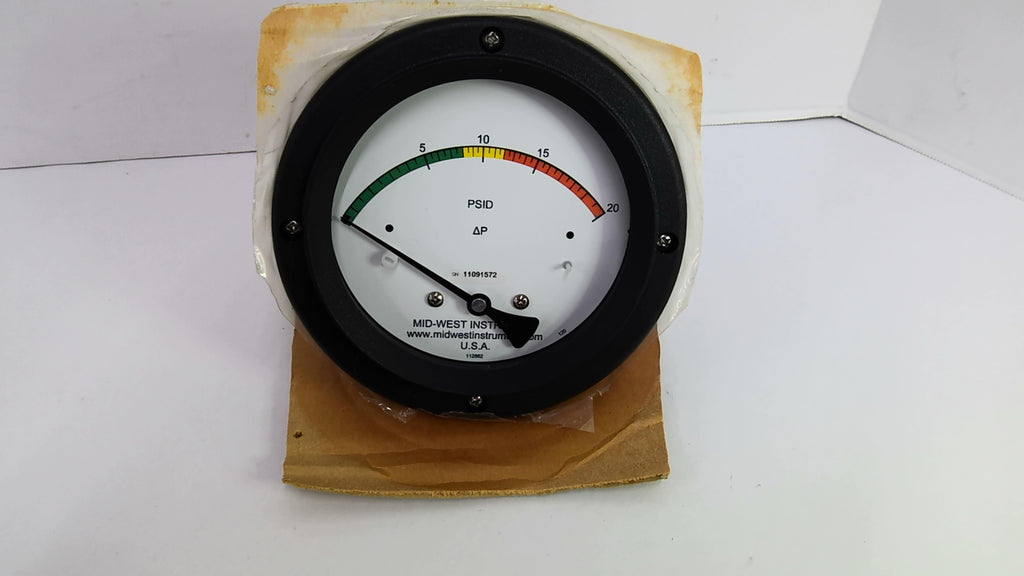 Mid-West Instruments 122AC-40-O(MA) Air Pressure Gauge 500PSI F 200 Max Temp