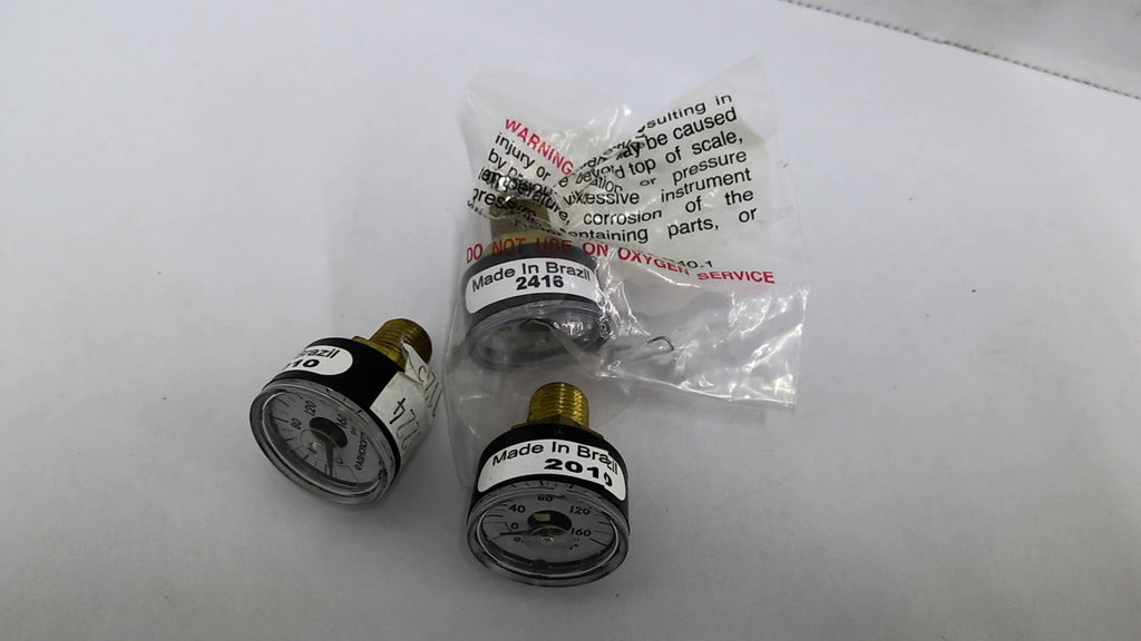Ashcroft 2010 2416 Pressure Guage Assortment Lot of 3 1/8" Male Lot of 3