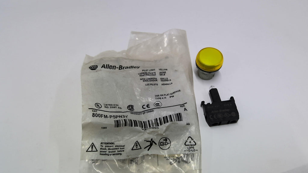 Allen Bradley 800FM-P5PN3Y Yellow Pilot Light