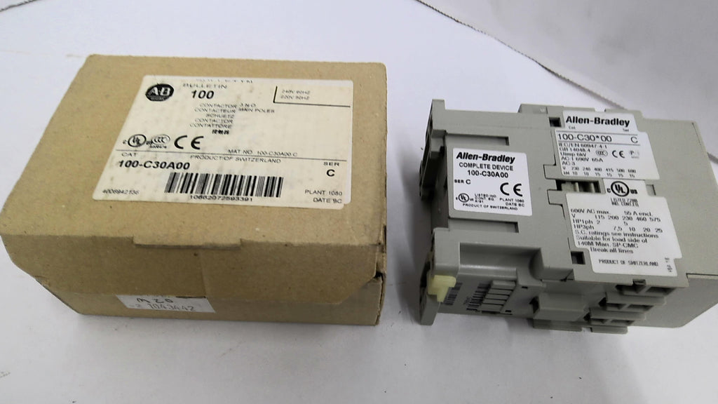 Allen Bradley 100-C30*00 Contactor 460 Volt at 20 HP 3PH 65A 240 Volt Coil