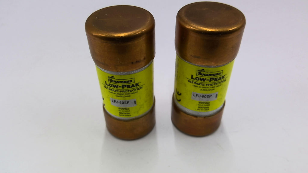 Bussmann LPJ-60SP 600V 60Amp Low-Peak Time Delay Fuse Lot Of 2