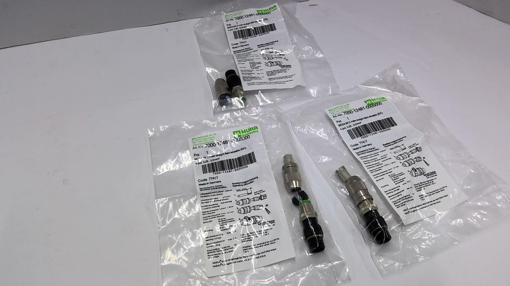 MURR ELEKTRONIK 7000-12481-0000000 MOSA M12 Male Straight Connector Lot Of 3