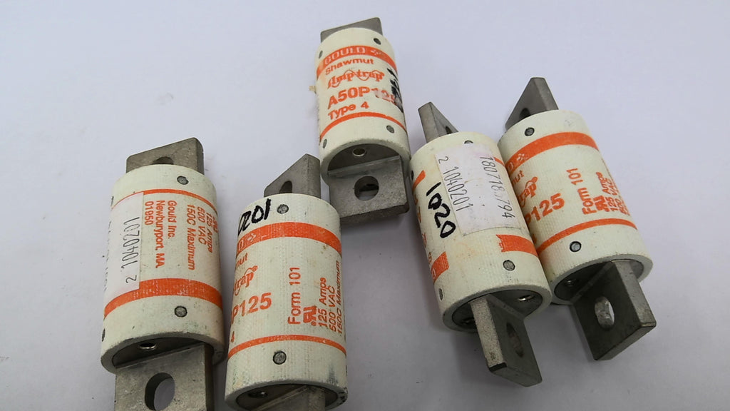Gould Shawmut Amptrap A50P125 Fuse Type 4 125AMPS 500VAC 150C Max Lot of 5
