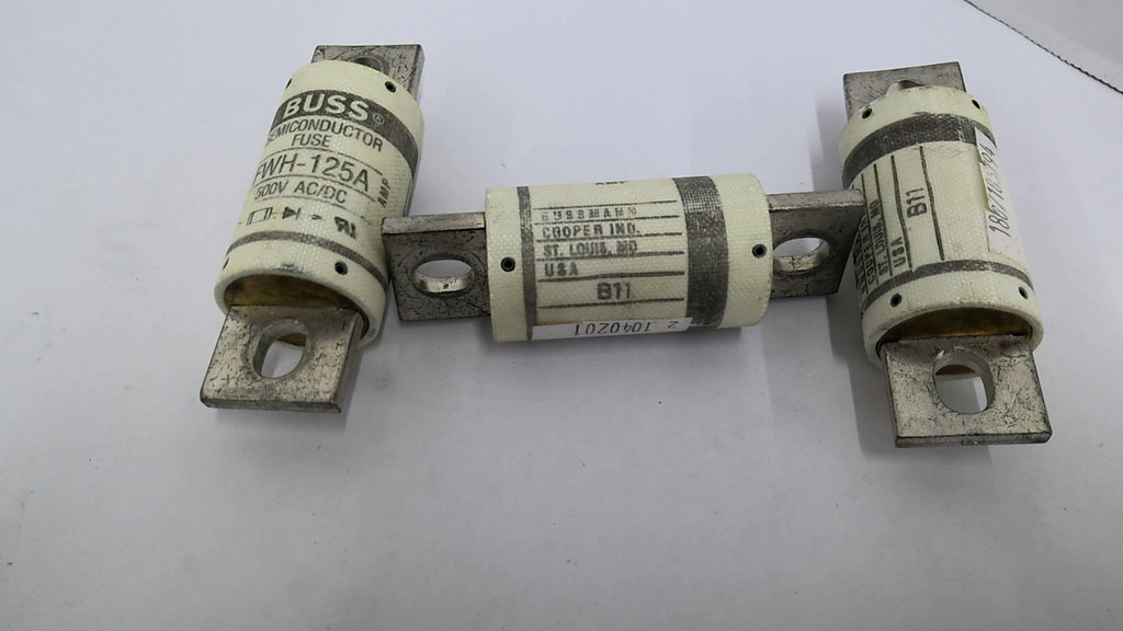 Buss FWH-125A Semiconductor Fuse 125 Amp 500V AC/DC B11 Lot of 3