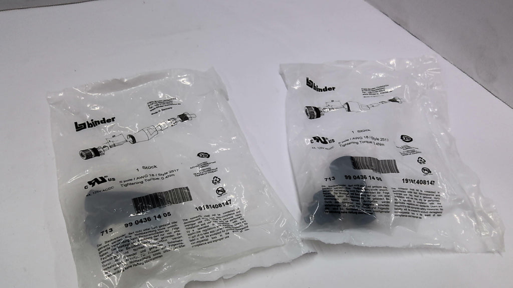 Binder 99 0436 14 05 Sensor/Actuator Connector Lot Of 2