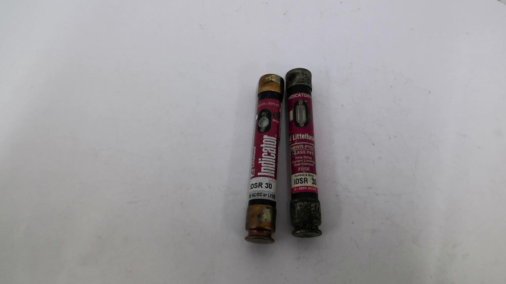 LittelFuse IDSR 30 Indicator Time Delay Fuse 600VAC 30 Amp Lot of 2