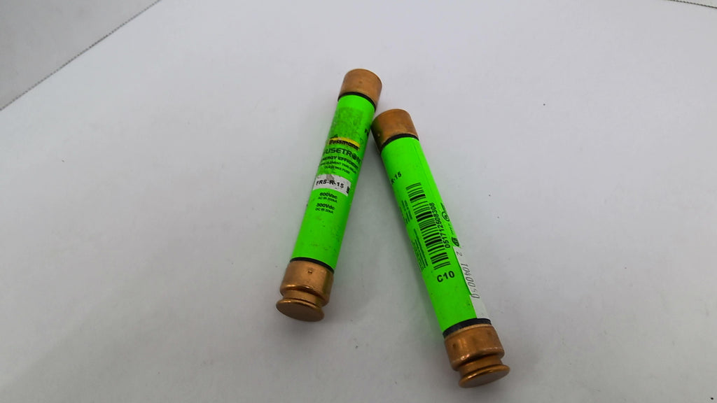 Bussman FRS-R-15 Energy Efficient Class RK5 Fuse 600VAC 15AMP Lot of 3