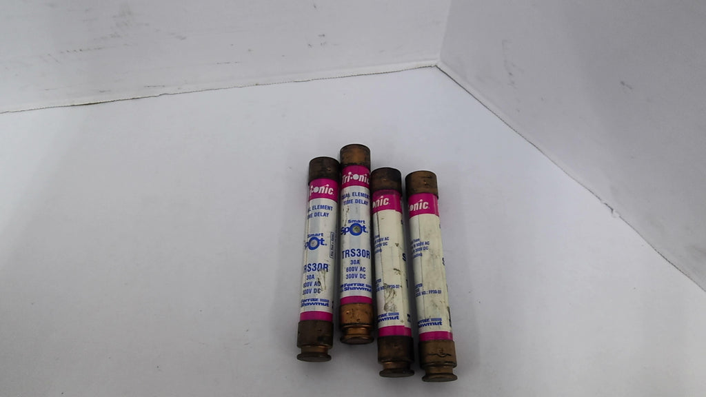 Trionic TRS30R Dual Element Time Delay Smart Spot Fuse 600VAC 30AMPS Lot Of 4
