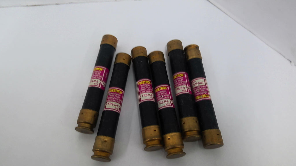 Fusetron FRS-R-8 Time Delay Current Limiting Fuse 600V 8 Amp Lot of 6