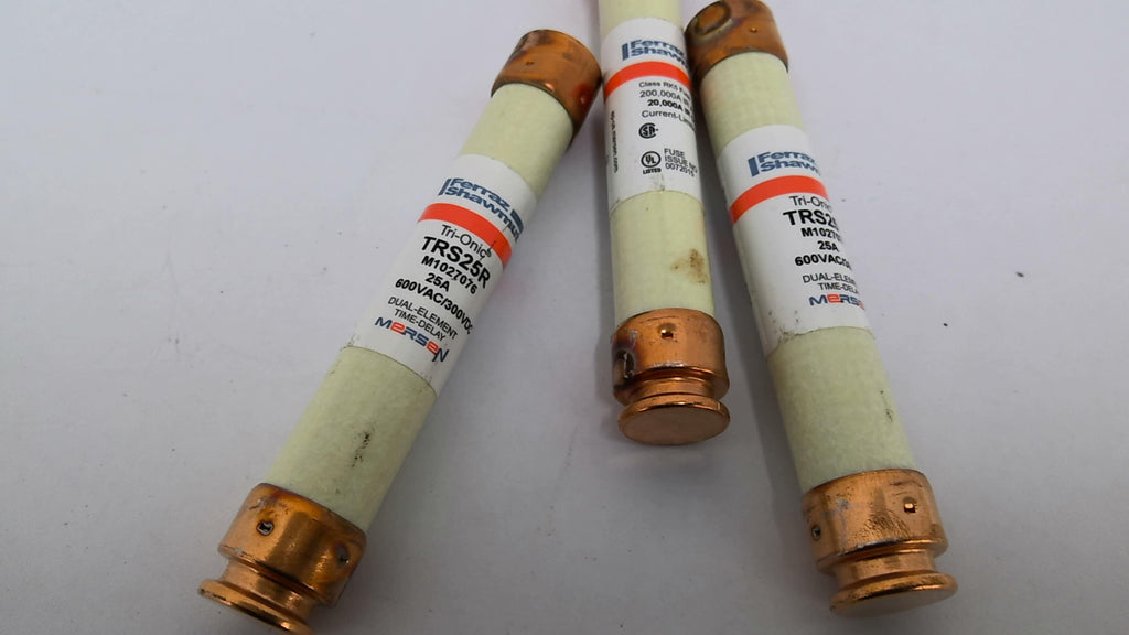 Trionic TRS25R Dual Element Time Delay Fuse 25A 600VAC Lot of 3