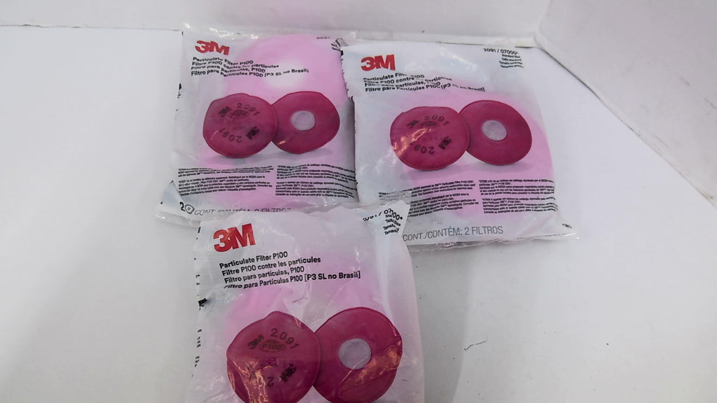 3M P100 Particulate Filter 2091/07000 Lot Of 3