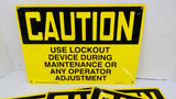 Seton Identification 47817 Caution Signs For LOTO Maintenance Lot Of 4 10"X14"