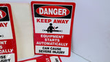 EMED 43614 Adhesive Equipment Danger-Keep Away Sign 10"x14"