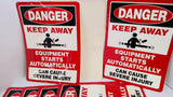 EMED 43614 Adhesive Equipment Danger-Keep Away Sign 10"x14"