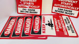 EMED 43614 Adhesive Equipment Danger-Keep Away Sign 10"x14"