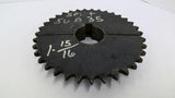 TRI-Clover 50B35 Split Sprocket 2" Bore 7 1/4" OD 50 Chain 35 Teeth