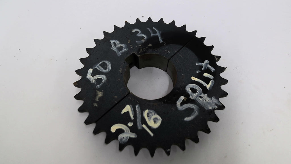 50B34 Split Sprocket 2 7/16" Bore 7" OD 50 Chain 34 Teeth