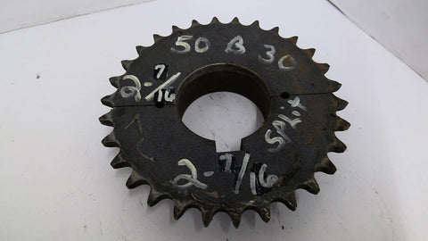 50B30 Split Sprocket 2 3/8" Bore 6 1/8 ' OD 50 chain 30 Teeth