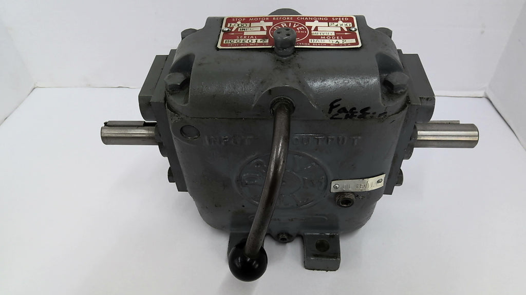 Drive All DAU942 BC02015 Gear Reducer 1.000 Input HP