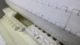 White Plastic Conveyor Belting 8' 6" L X 1' 1 1/8" W