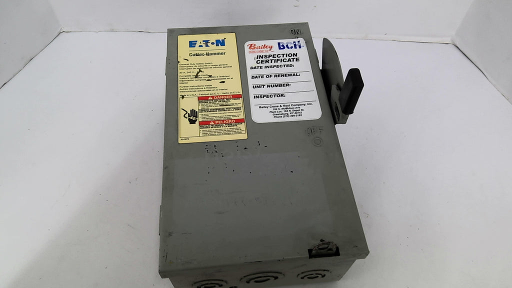 Eaton DG321NGB Safety Switch Enclosure 30AMP 60HZ 120/240 1PH