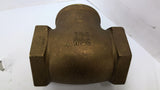 WOG 200 Brass Swing Check Valve 3"Bores Length Between Bores 5 3/4"