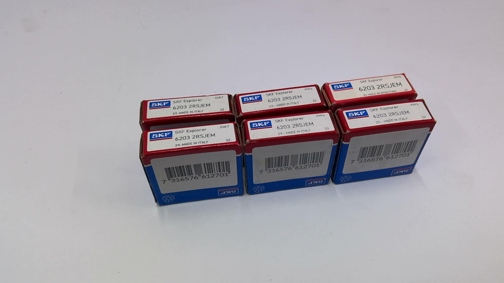 SKF 6203 2RSJEM Ball Bearing Lot Of 6