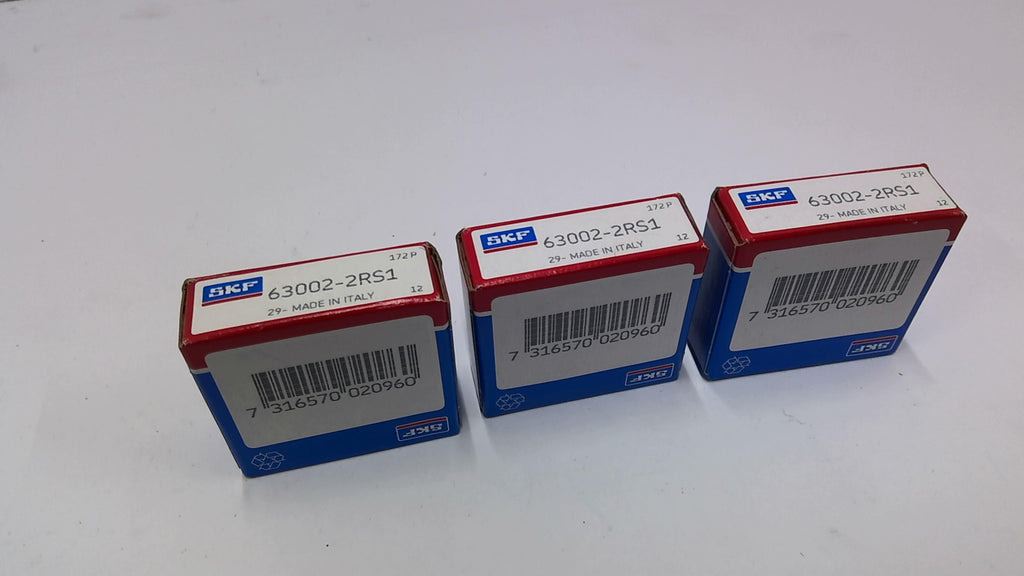 SKF 63002-2RS1 Ball Bearing Lot Of 3