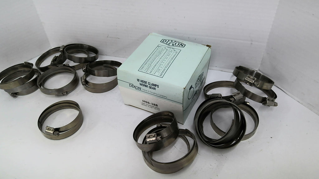 Dixon HSS-188 Stainless steel Hose Clamps 9 3/8"-12 1/4" 10 Per Box Lot Of 2