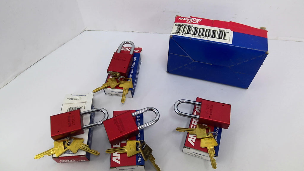 American Lock A1106KAW600RED 0062AK Pad Lock Lot Of 4