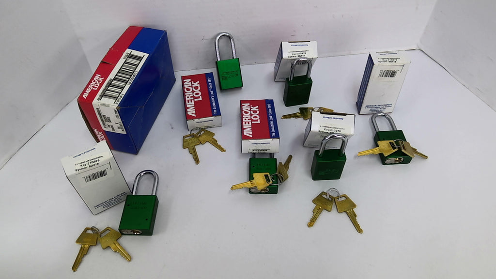 American Lock A1106KAMKW600GRN Pad Lock Lot Of 6 System SG418