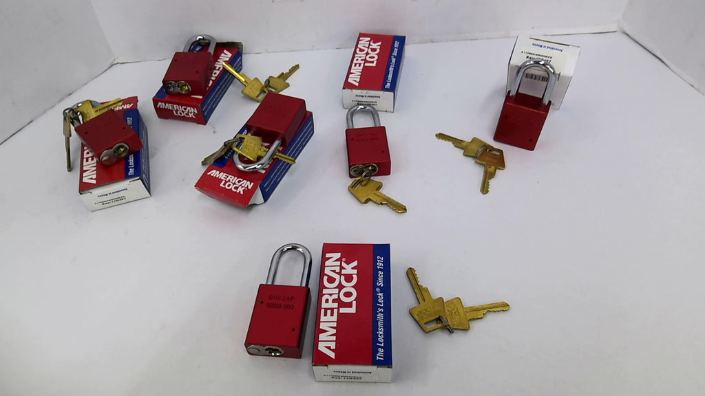 American Lock A1106KAW600RED Pad Lock 0072AP Series 1100 Lot of 6