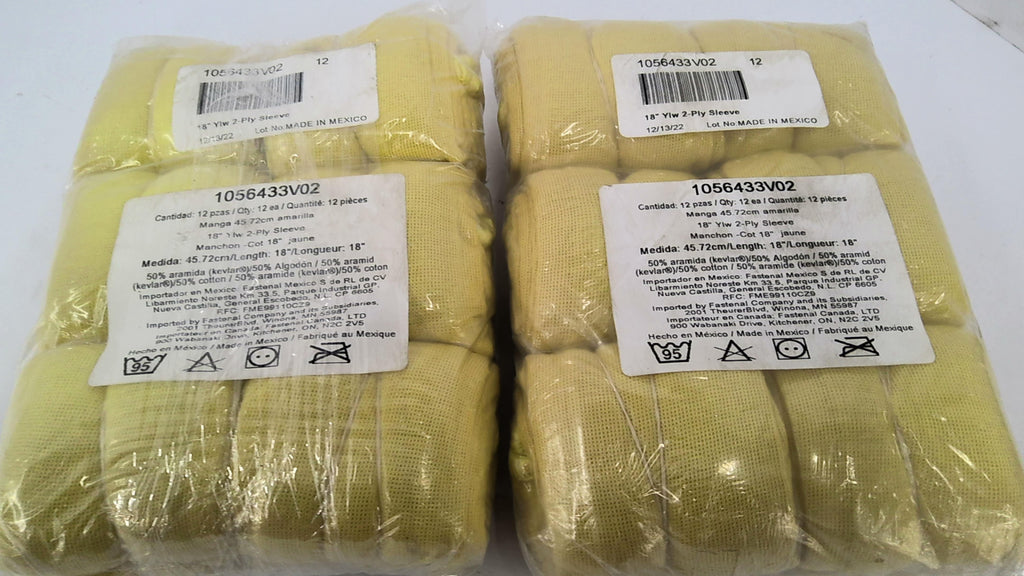 1056433V02 18" Yellow 2-Ply Sleeves 12 Per Bag Lot Of 2
