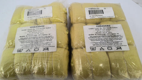 1056433V02 18" Yellow 2-Ply Sleeves 12 Per Bag Lot Of 2