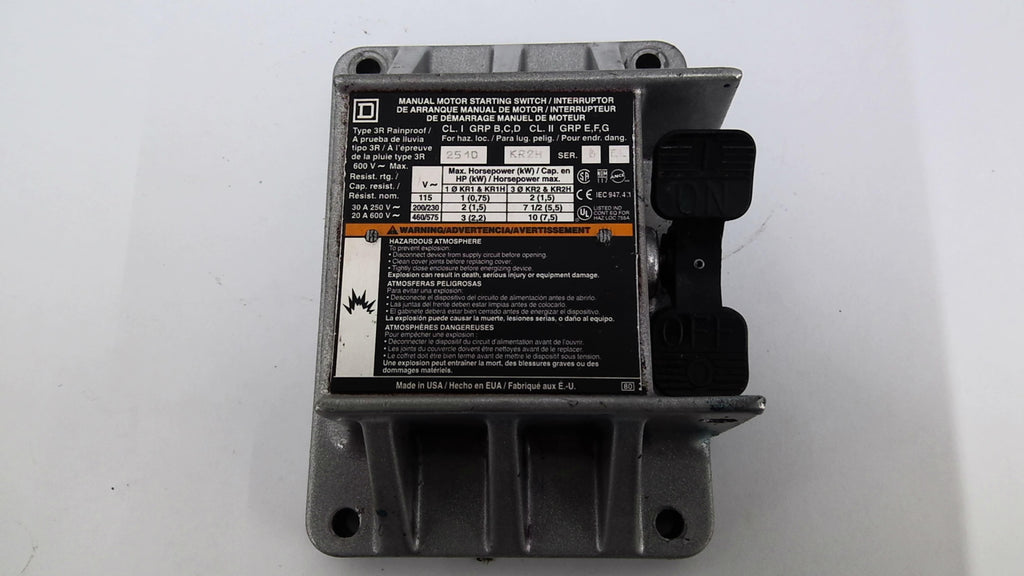 Square D 2510 KR2H 30401-071 Manual Motor Starting Switch Type 3R Rainproof