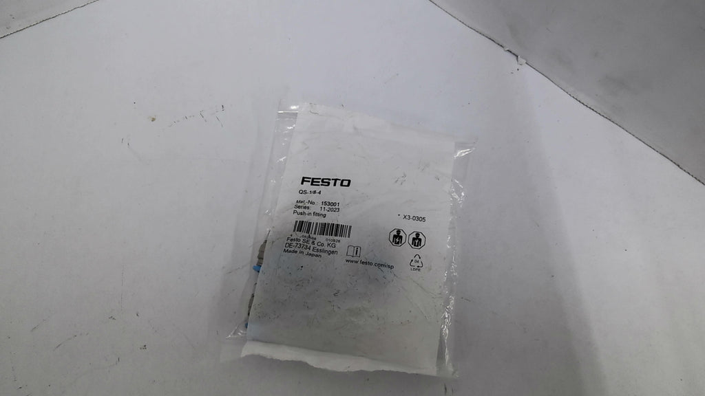 Festo 153001 QS-1/8-4 Push-in Fitting Connector Pkg. Of 10