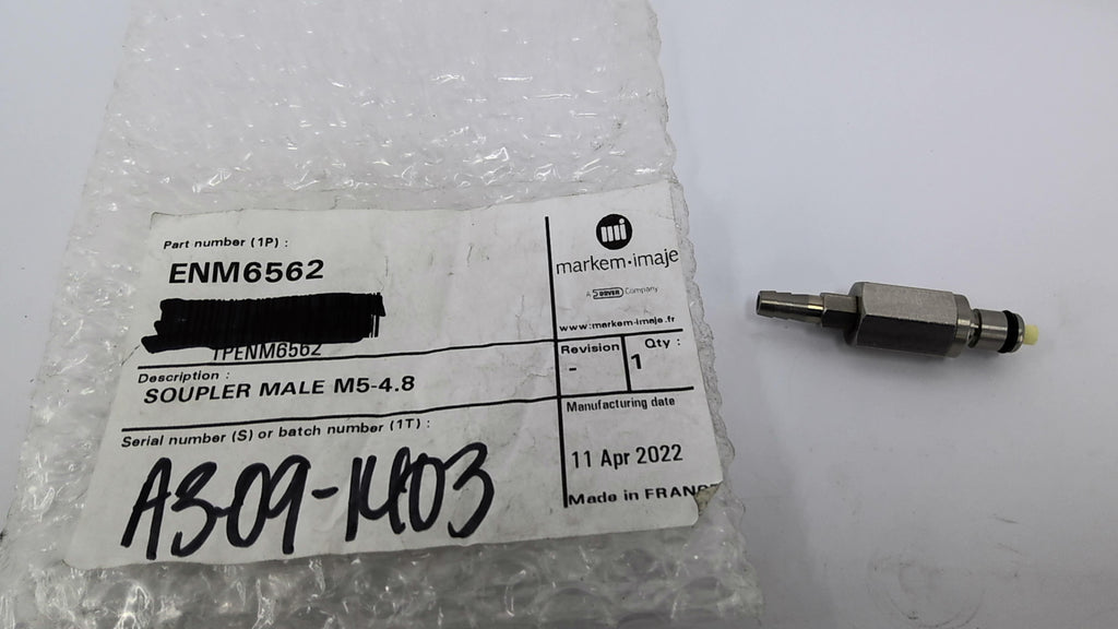 Markem Imaje ENM6562 Male Coupler M5-4.8 OAL 2-1/8"