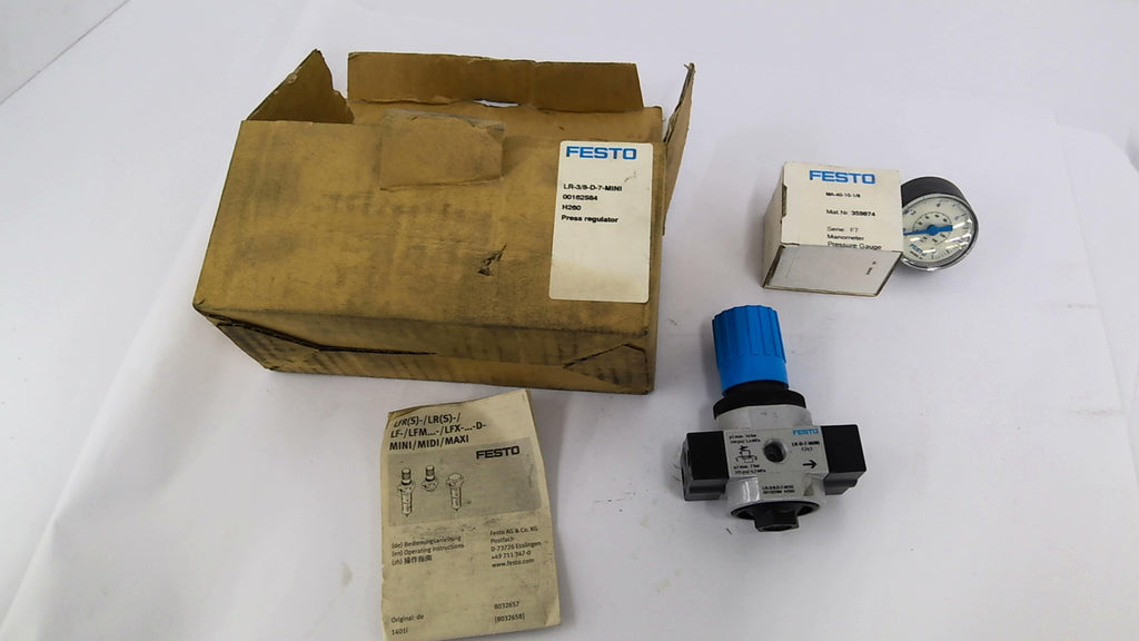 Festo LR-3/8-D-7 H260 Pressure Regulator With Guage MA-40-10-1/8