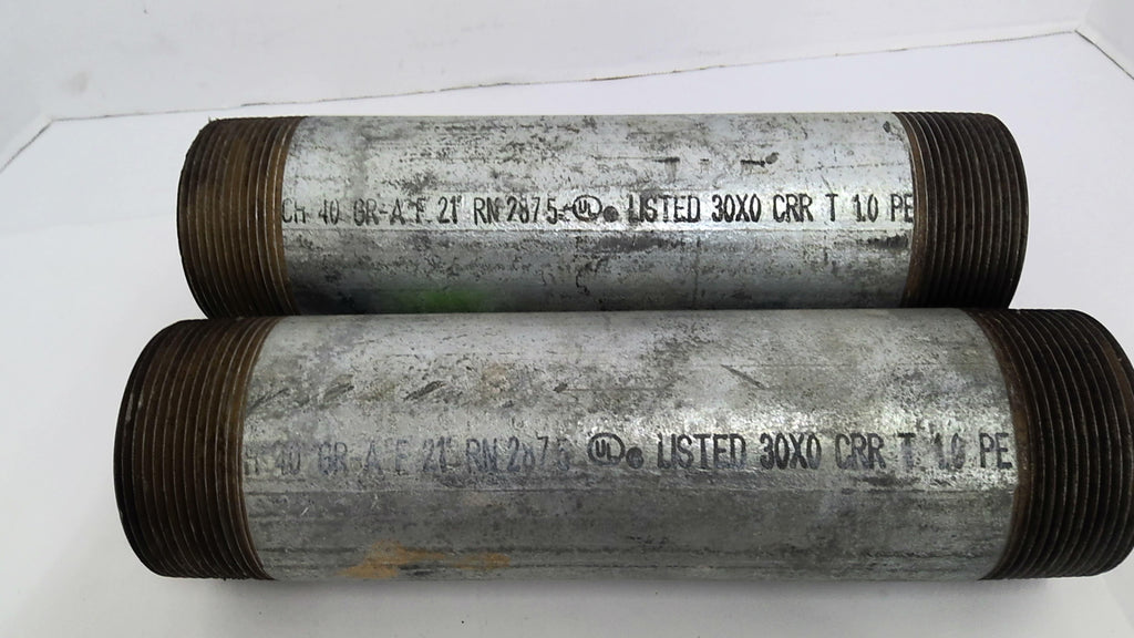 CR 40 GR-AF 21 RN2875 Threaded Galvanized Tubing Lot Of 2