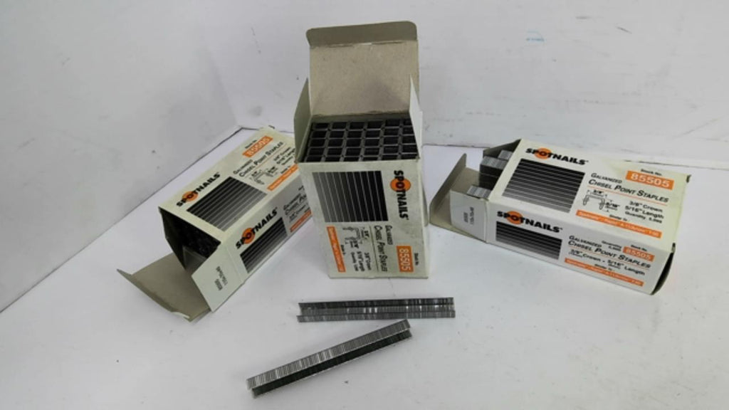 Spotnails 85505 Chisel Point Nails 3/8" Crown 5/16" Length Lot Of 3 5000 Per Box